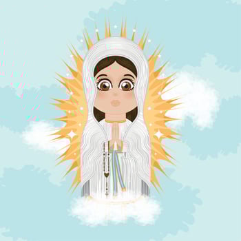 Isolated cute virgin mary character Vector