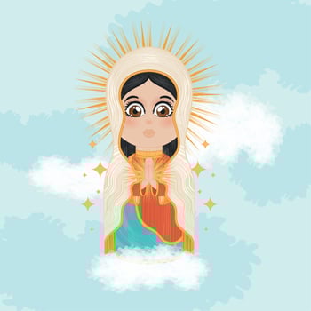 Isolated cute virgin mary character Vector