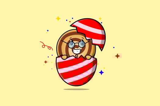 Cute cartoon Cookies character out from easter vector