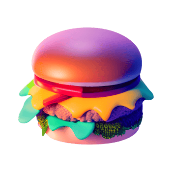 hamburger on white background 3d illustration png