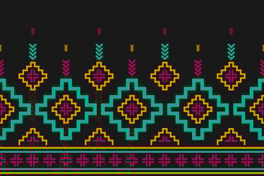 Fabric tribal pattern art. Geometric ethnic seamless pattern traditional. American, Mexican style. vector