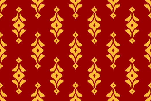 Abstract ethnic tribal pattern art. Ethnic ikat red seamless pattern. American and Mexican style. vector