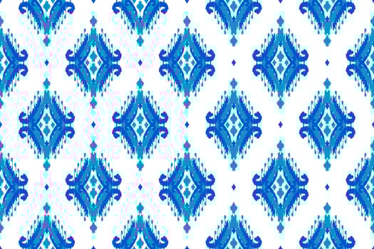 Fabric ikat pattern art. Geometric ethnic seamless pattern traditional. American, Mexican style. vector