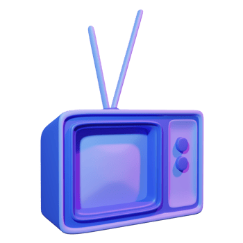 classic television 3d illustration png