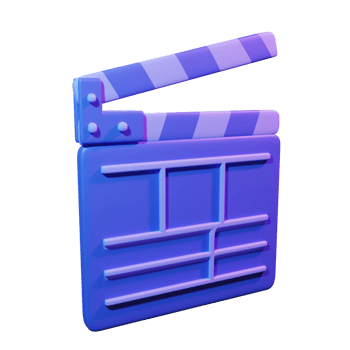 Clapper board 3d png