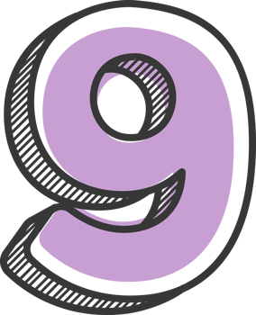 number marker colorful doodle font style png