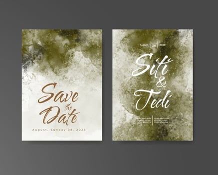 Wedding invitation with abstract watercolor background vector