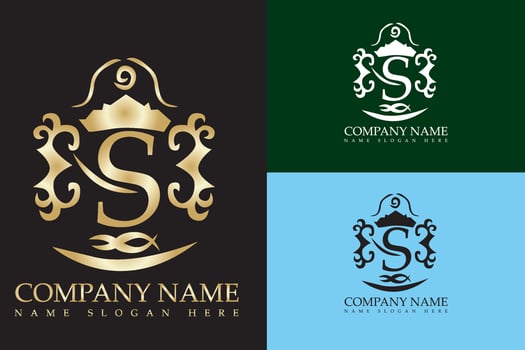 logo golden vector illustration