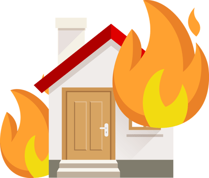 House on fire png