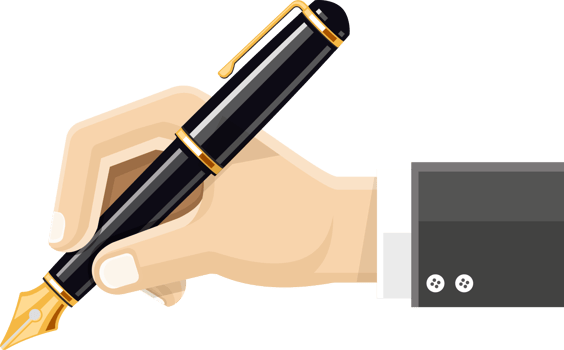 Hand with old pen png