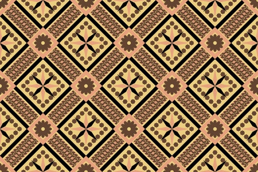 Brown-tone geometric ethnic seamless pattern designed for background, wallpaper, traditional clothing, carpet, curtain, and home decoration. vector