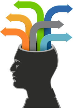 Man head thinking arrow template png