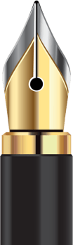 black and gold fountain pen png