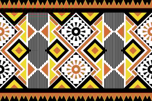 Colorful geometric ethnic seamless pattern design for wallpaper, background, fabric, curtain, carpet, clothing, and wrapping. vector
