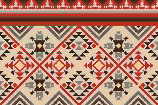 Colorful geometric ethnic seamless pattern design for wallpaper, background, fabric, curtain, carpet, clothing, and wrapping. vector