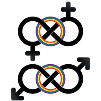 LGBT symbol united by infinity vector