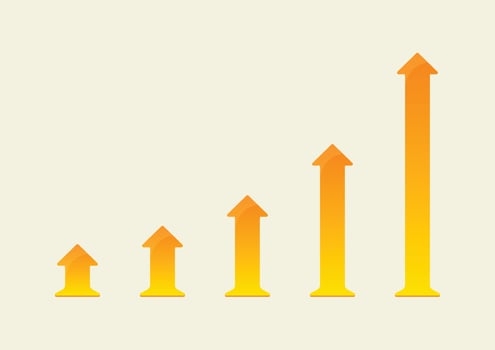 Growing up arrow chart vector