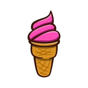 ice cream cone cartoon illustration concept vector