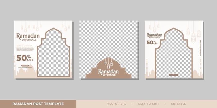 Ramadan Sale Social Media Post Template vector