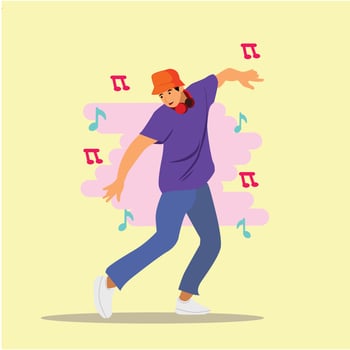 Vector, flat design, dance vector