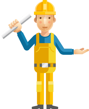 technician man flat color png