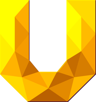 Alphabet gold color polygon font style png