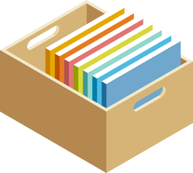 Document storage box isometric flat color png