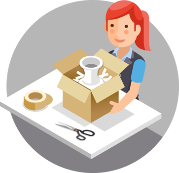 Delivery service flat color png