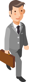 Businessman isometric flat color png