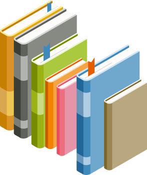 Book isometric flat color png