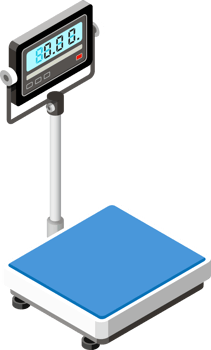 Weighing scale isometric flat color png