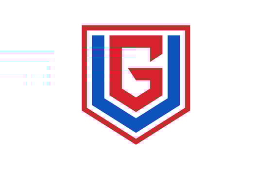 initial UG letter with shield style logo template vector