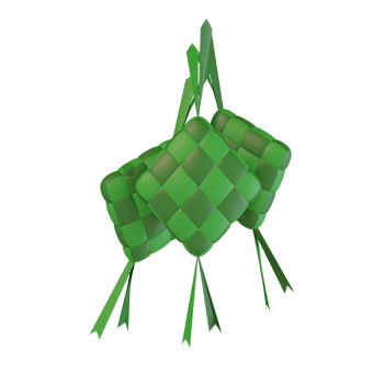 3d render illustration of ketupat food, for Eid greeting card decoration png