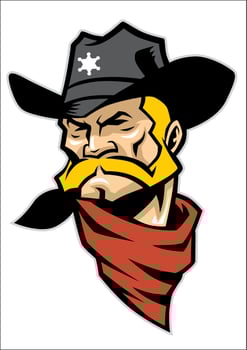 sheriff head mascot logo style vector