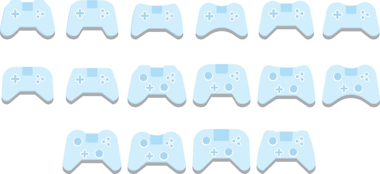 joystick sky blue flat icon vector