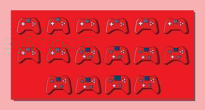 joystick red flat icon vector