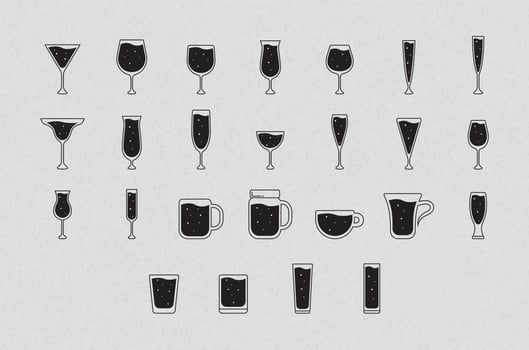 glass water or wine fill outline vector