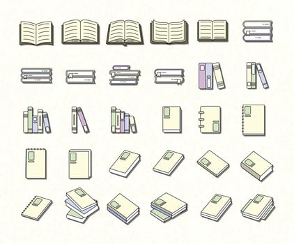 books fill icon group vector