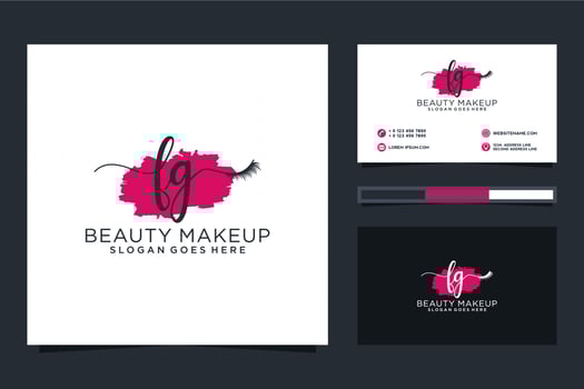 Initial FG Feminine logo collections and business card templat Premium Vector