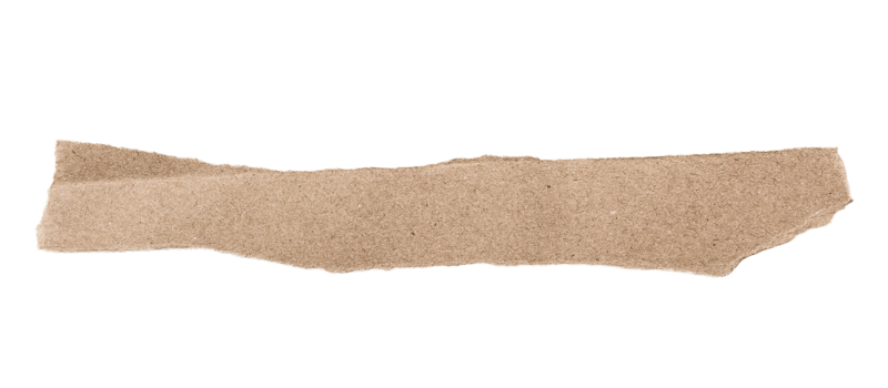Brown ripped piece of paper isolated on transparent background PNG file