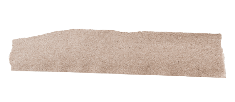 Brown ripped piece of paper isolated on transparent background PNG file