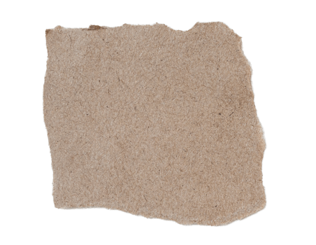 Brown ripped piece of paper isolated on transparent background PNG file