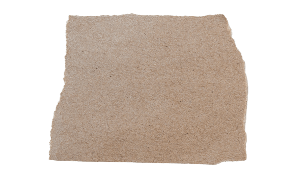 Brown ripped piece of paper isolated on transparent background PNG file