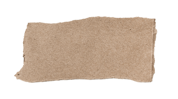 Brown ripped piece of paper isolated on transparent background PNG file