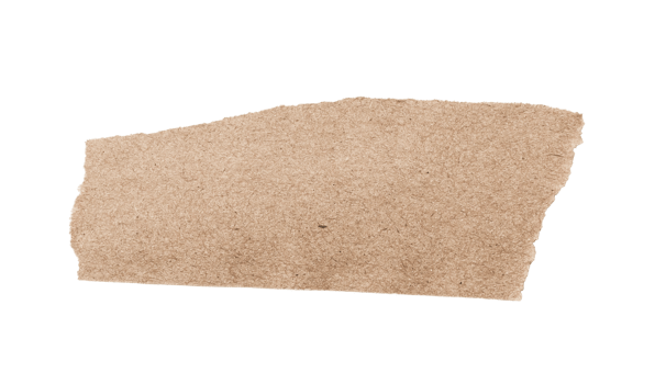 Brown ripped piece of paper isolated on transparent background PNG file