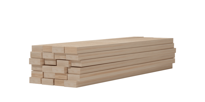 3D rendering. Wood beams, wooden plank isolated on transparent background PNG file format.