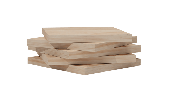 3D rendering. Wooden plank isolated on transparent background PNG file format.