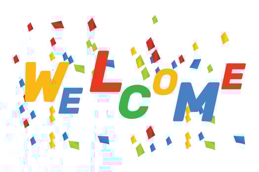 welcome sign letters with background design vector