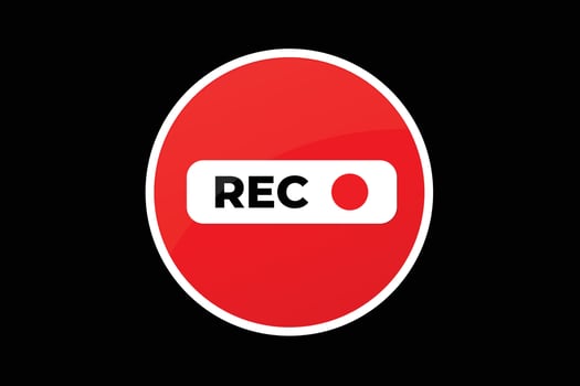 Rec icon video recording illustration symbol design. vector