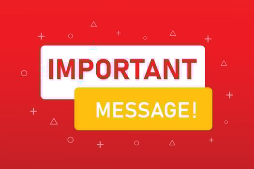 Important message creative banner design. vector